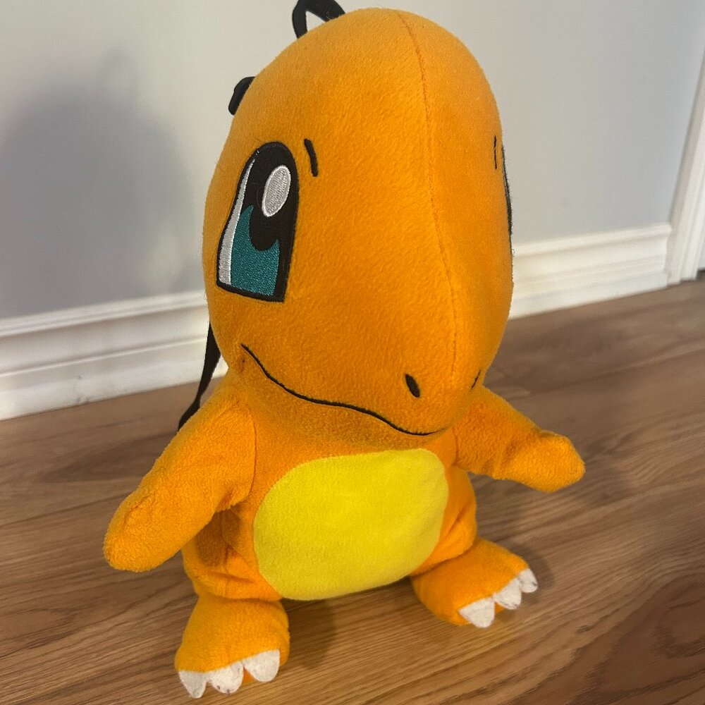 Pokemon 15" Charmander Plush Backpack Tote W/ Small Compartment Orange Back Pack